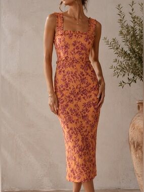 Anthropologie Linden Slim Square Neck Dress